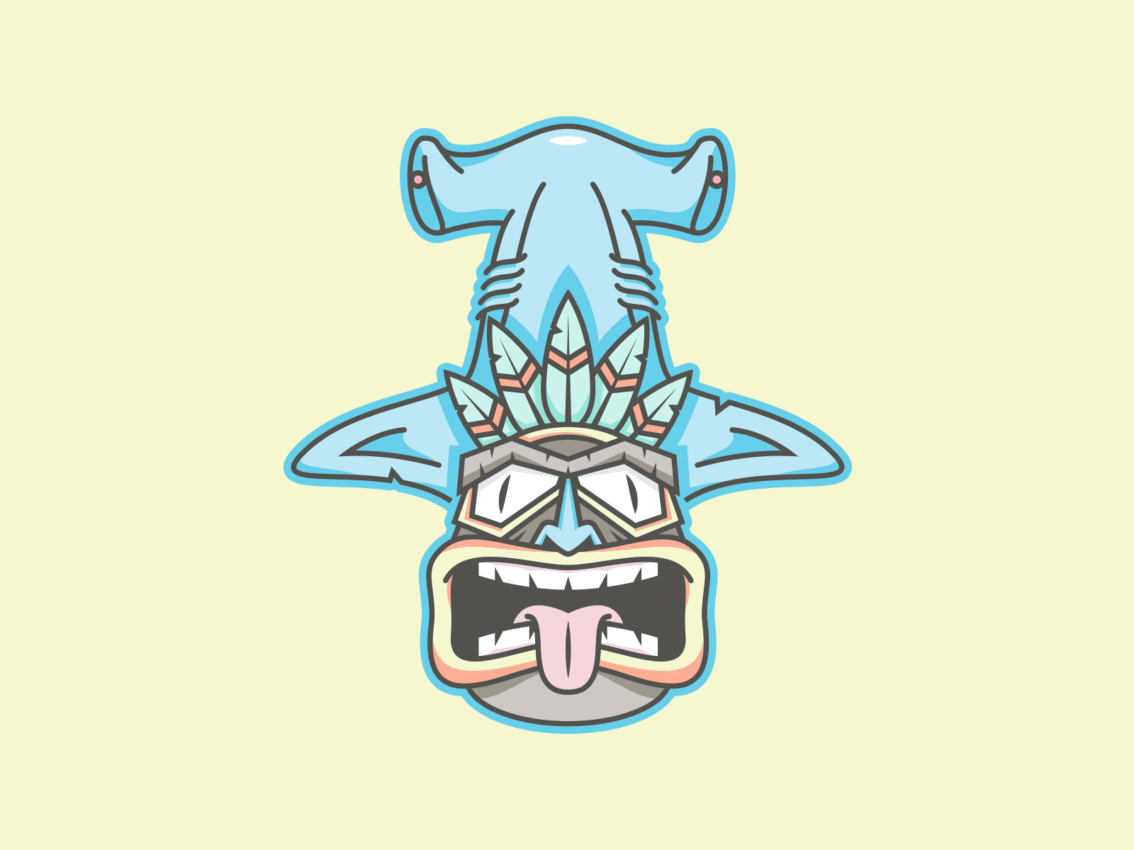 Tiki Shark Illustration by Design Shark® (Dan Blessing) on Dribbble
