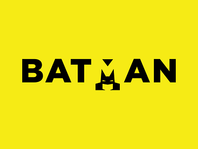 NANANANANANA BATMAN! batman black branding gotham illustration logo negative space typography vector wordmark yellow