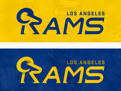 LA Rams Type Exploration blue branding fan art grid construction illustrator logo design logotype los angeles rams sports branding typogaphy vector wordmark logo yellow