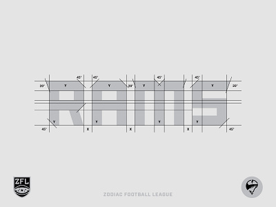ZFL | Aries Rams Wordmark aries astrology branding custom type football grid grid layout identity illustrator league logo design ram sports branding sports type typography vector wordmark zodiac
