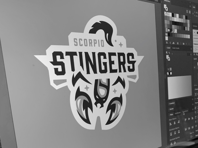 ZFL | Scorpio Stingers WIP crest badge logotype bold vector identity branding sports branding sports logo logo design logo scorpio scorpion astrology sign astrology football league zodiac