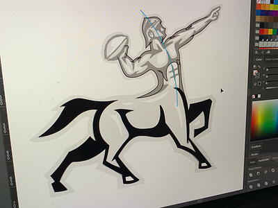 ZFL | Sagittarius Centaurs WIP 2.0 astrology brand identity centaur football illustrator league logo logo design sagittarius sports sports branding sports logo thick lines vector wip zodiac