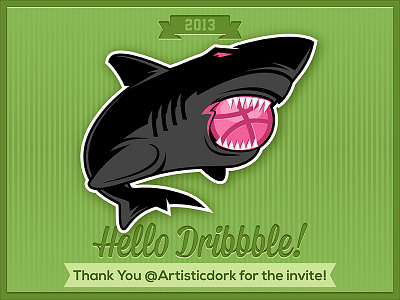 Dribbble Debut 800x600 debut illustrator logo shark