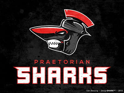 Praetorian Sharks illustrator logo rome shark sports