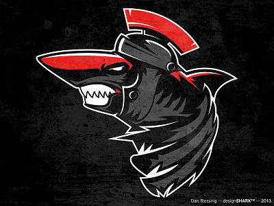 Praetorian Shark full body logo illustrator logo rome shark sports