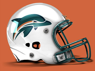 Helmet mock-up for 'Dolphins' logo concept