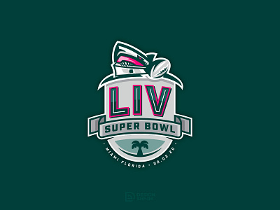 Super Bowl LIV Concept badge logo bold crest logo football identity illustrator logo miami shark shark logo sports branding sports logo super bowl thick lines vector