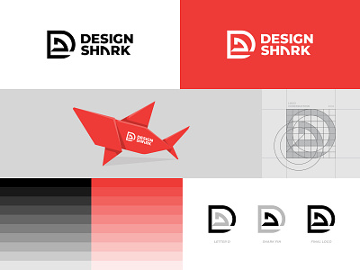 Design Shark Rebrand bold clean design logo design logo designer monogram origami logo origami shark personal branding shark fin icon shark fin logo shark logo simple logo vector