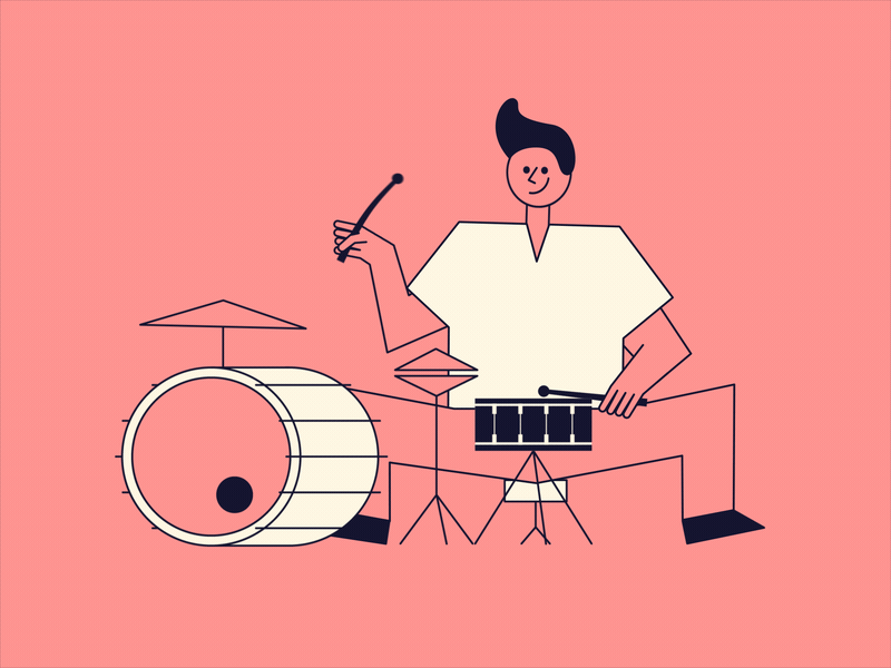 Drummer 🥁 2d animation aftereffects animation drummer drums hardcore illustration motion animation music