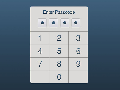 Simple Pin entry design interface ipad photoshop pin security ux ui user