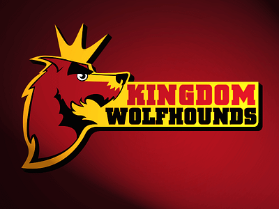 Kingdom Wolfhounds Logo athletics football hound illustration logo soccer sports vector wolf wolfhound