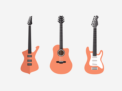 Guitars design flat design graphic guitars illustration inspiration