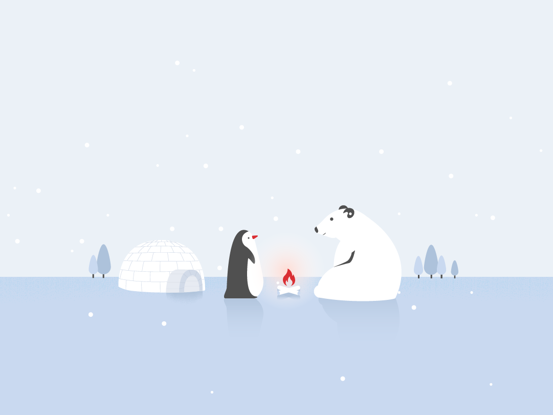 funny penguin and polar bear