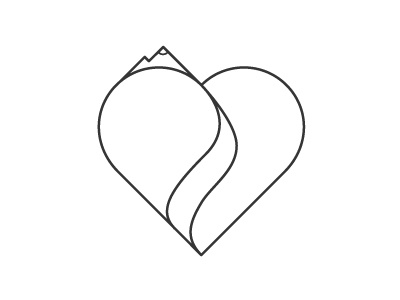 Mountain Heart Logo heart logo mountains river