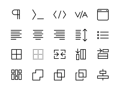 Text & Layout Tools align alignment arrangement edit editor glyph icon iconography interface layout paragraph set spreadsheet table text tool ui ux word wysiwyg