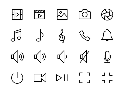 Audio & Video Icons audio creative market gallery glyph icon iconfinder iconography images media movies multimedia photography photos sound ui8 vector video