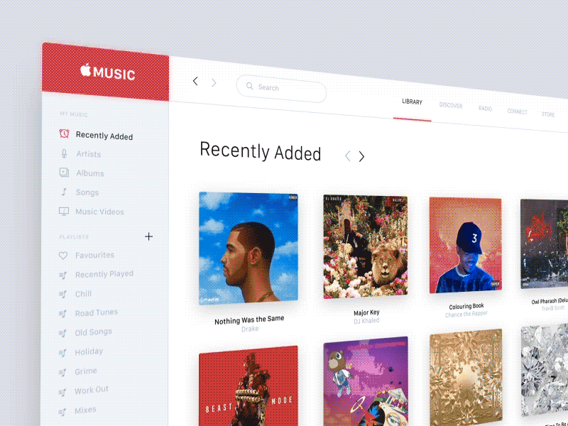 Apple Music after effects apple music application desktop itunes light motion music player sketch smooth ui