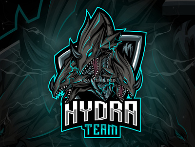 theree head hydra dragon amazing awesome logo branding design dragon esport gaming graphic design hydra illustration logo mascot logo