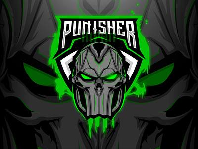 PUNISHER Mascot logo amazing awesome logo branding design esport esportlogo gaming graphic design illustration logo mascot logo robotlogo
