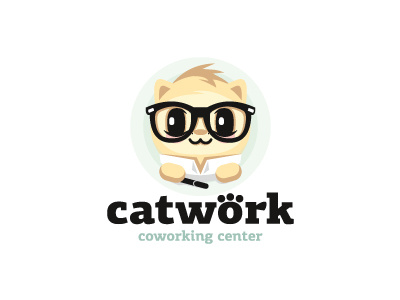 Catwork cat coworking kitten logo
