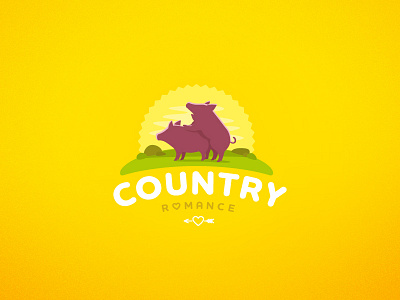 Country romance country farm logo love pig pork romance zerographics