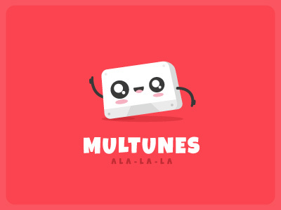 Multunes cartoon cute logo music song tape tunes zerographics