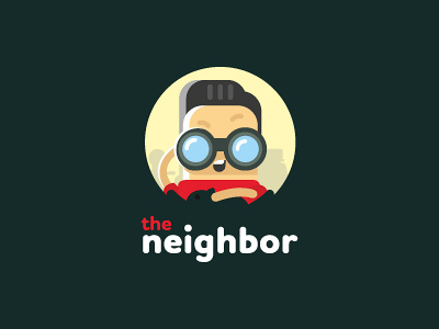 The neighbor binoculars cartoon cat glass logo neighbor neighbour spy