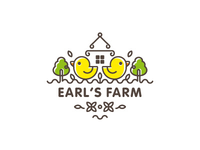 Earl's farm bird chick chicken earl farm logo zerographics