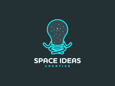 Space ideas bulb creative ideas logo meditation space stars