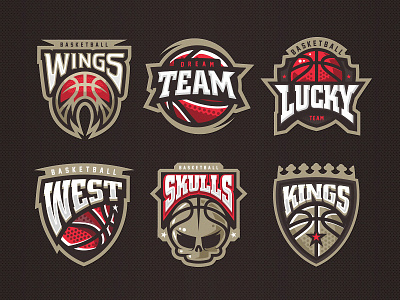 Basketball team logo set