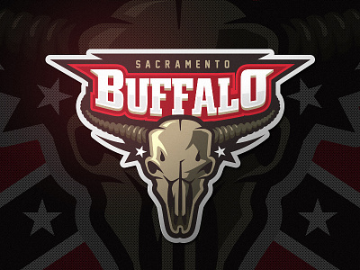 Buffalo buffalo horns logo rebel skull sport zerographics