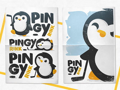 Pingy Rink hockey ice logo penguin pinguin rink skating winter zerographics