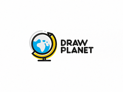 Draw planet draw earth globe logo pencil planet school zerographics