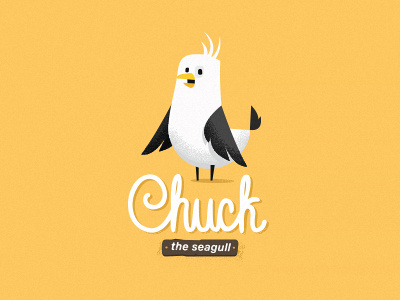 Chuck the seagull bird character chuck logo seagull zerographics