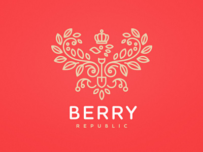 Berry republic berry bird crown logo republic zerographics