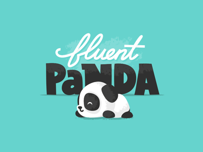 Fluent Panda cartoon character cute fluent logo panda zerographics