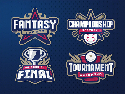 Sport logos templates baseball beerpong championship cup fantasy final logo softball sport tournament zerographics