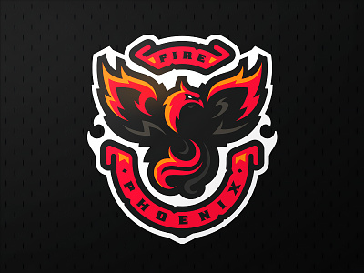 Fire Phoenix fenix fire logo mascot phoenix sports zerographics