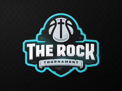 The Rock ball basketball church cross logo rock sports tournament zerographics