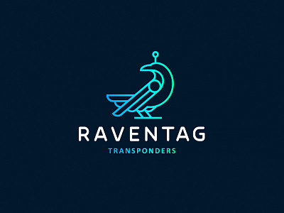Raventag bird line logo raven rfid tag transponder zerographics