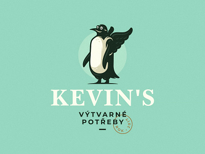 Kevins art kevins logo penguin shop store wings zerographics