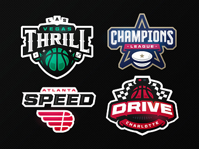 Champs Hoops ball basketball champions drive league logo speed sports vegas zeographics