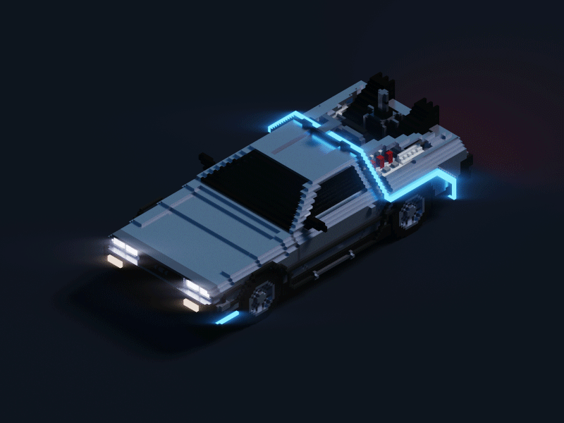 Delorean 3d btf car delorean magicavoxel pixel voxel