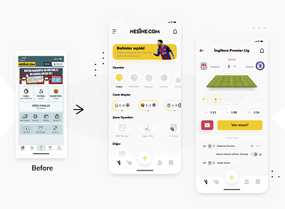 Nesine.com App Redesign app application bet illustrator sketch ui ui design ux uxdesign