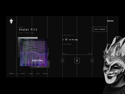 Brejcha ___ Album album album cover artist black branding dark design dribbble homepage line listening minimal music music player player purple single song uiuxdesign website