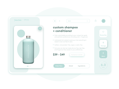 function of beauty _____ Product Page apple beauty clean concept conditioner interface item minimal produbt search shampoo shop store tab ui uiux web webdesign