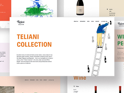 Teliani Collection Website bottle collection drink font design illustration interface minimal site design uidesign uiux webdesign winemaker