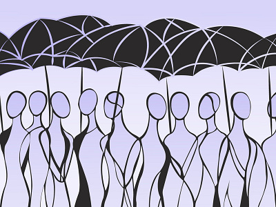 Muses in the rain ^^ body design dribbble face illustration umbrella vector woman