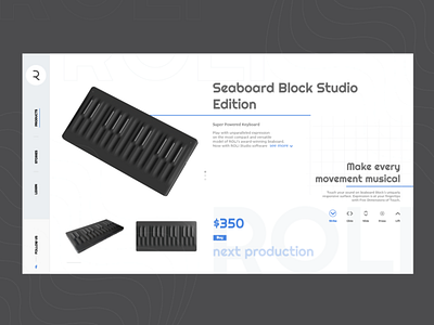 ROLI ▪️ Seatboard black branding design dribbble fingers homepage homepagedesign keyboard movement music price product product design ui web webdesign