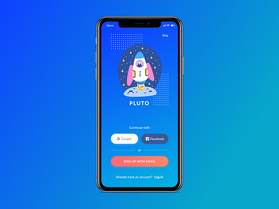 Pluto App Sign Up app ui